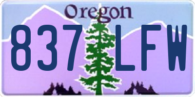OR license plate 837LFW