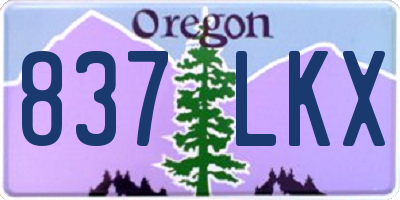 OR license plate 837LKX