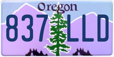 OR license plate 837LLD