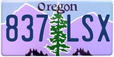 OR license plate 837LSX