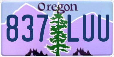 OR license plate 837LUU