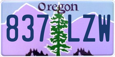 OR license plate 837LZW