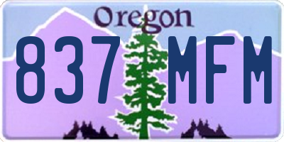 OR license plate 837MFM