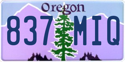 OR license plate 837MIQ