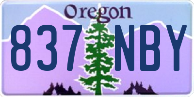 OR license plate 837NBY