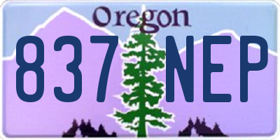 OR license plate 837NEP