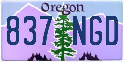 OR license plate 837NGD