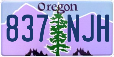OR license plate 837NJH