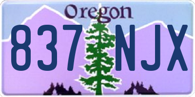 OR license plate 837NJX
