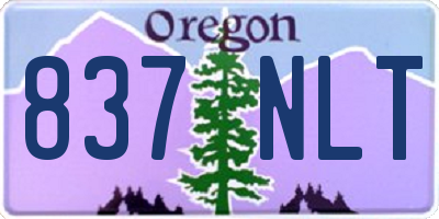 OR license plate 837NLT