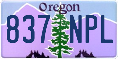 OR license plate 837NPL