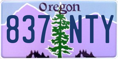 OR license plate 837NTY