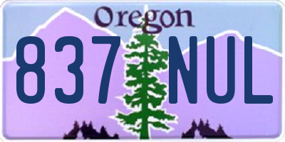 OR license plate 837NUL