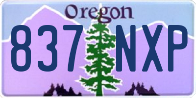 OR license plate 837NXP