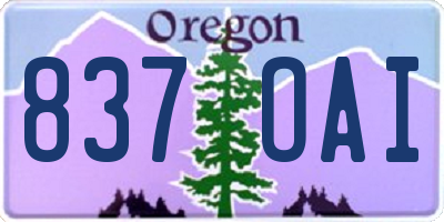 OR license plate 837OAI