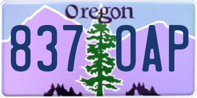 OR license plate 837OAP
