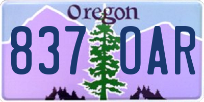 OR license plate 837OAR
