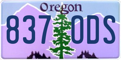 OR license plate 837ODS