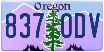 OR license plate 837ODV