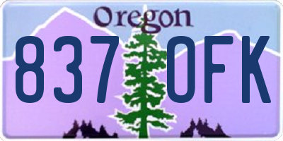 OR license plate 837OFK