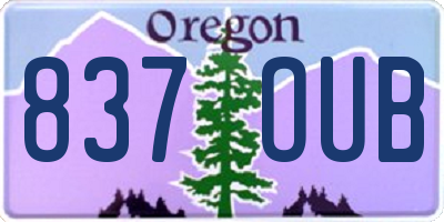 OR license plate 837OUB