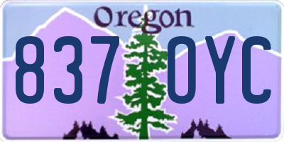 OR license plate 837OYC