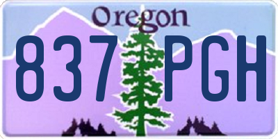 OR license plate 837PGH