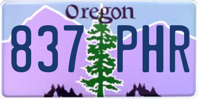OR license plate 837PHR