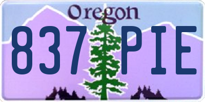 OR license plate 837PIE
