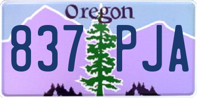 OR license plate 837PJA