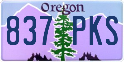 OR license plate 837PKS
