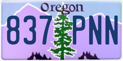 OR license plate 837PNN