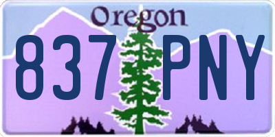 OR license plate 837PNY
