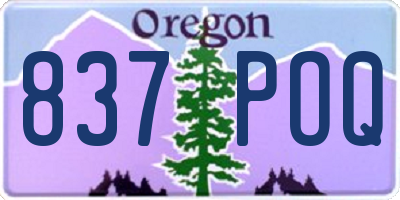 OR license plate 837POQ