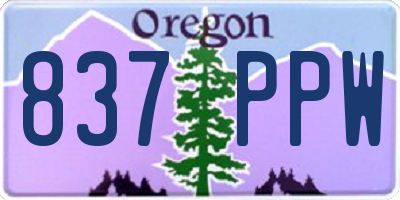 OR license plate 837PPW