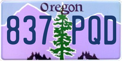 OR license plate 837PQD