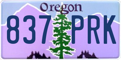 OR license plate 837PRK