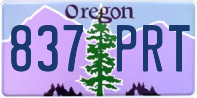 OR license plate 837PRT