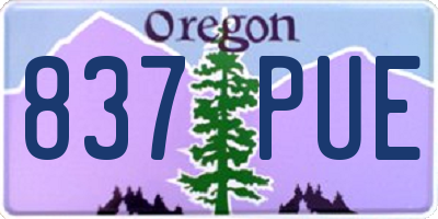 OR license plate 837PUE