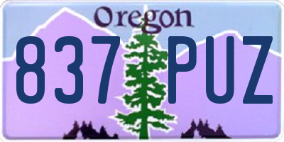 OR license plate 837PUZ