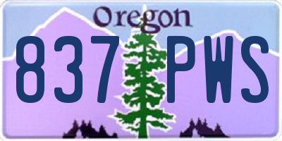 OR license plate 837PWS