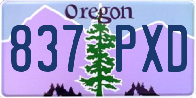 OR license plate 837PXD
