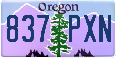 OR license plate 837PXN