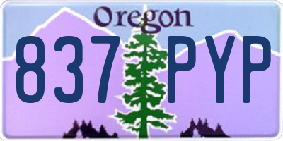 OR license plate 837PYP