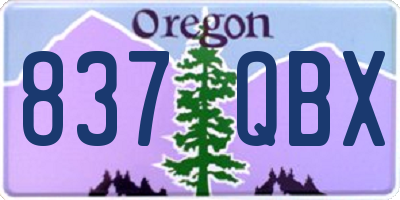 OR license plate 837QBX