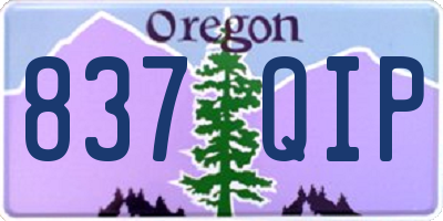 OR license plate 837QIP