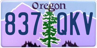 OR license plate 837QKV