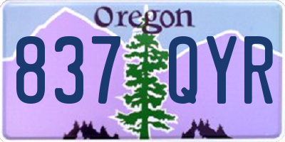 OR license plate 837QYR