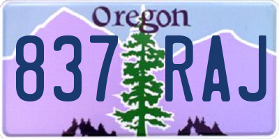 OR license plate 837RAJ