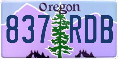 OR license plate 837RDB